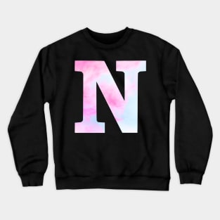 The Letter N Blue and Pink Design Crewneck Sweatshirt